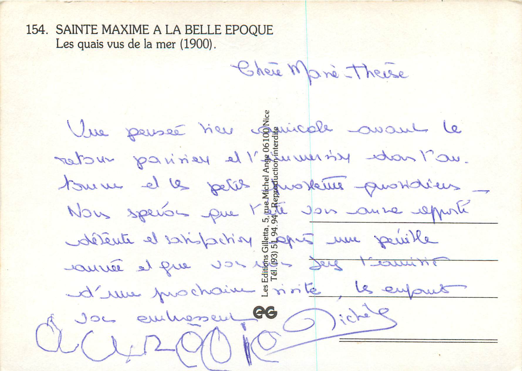 CPM Sainte Maxime a la Belle Epoque Les Quais vus de la Mer (1900) — Rückseite