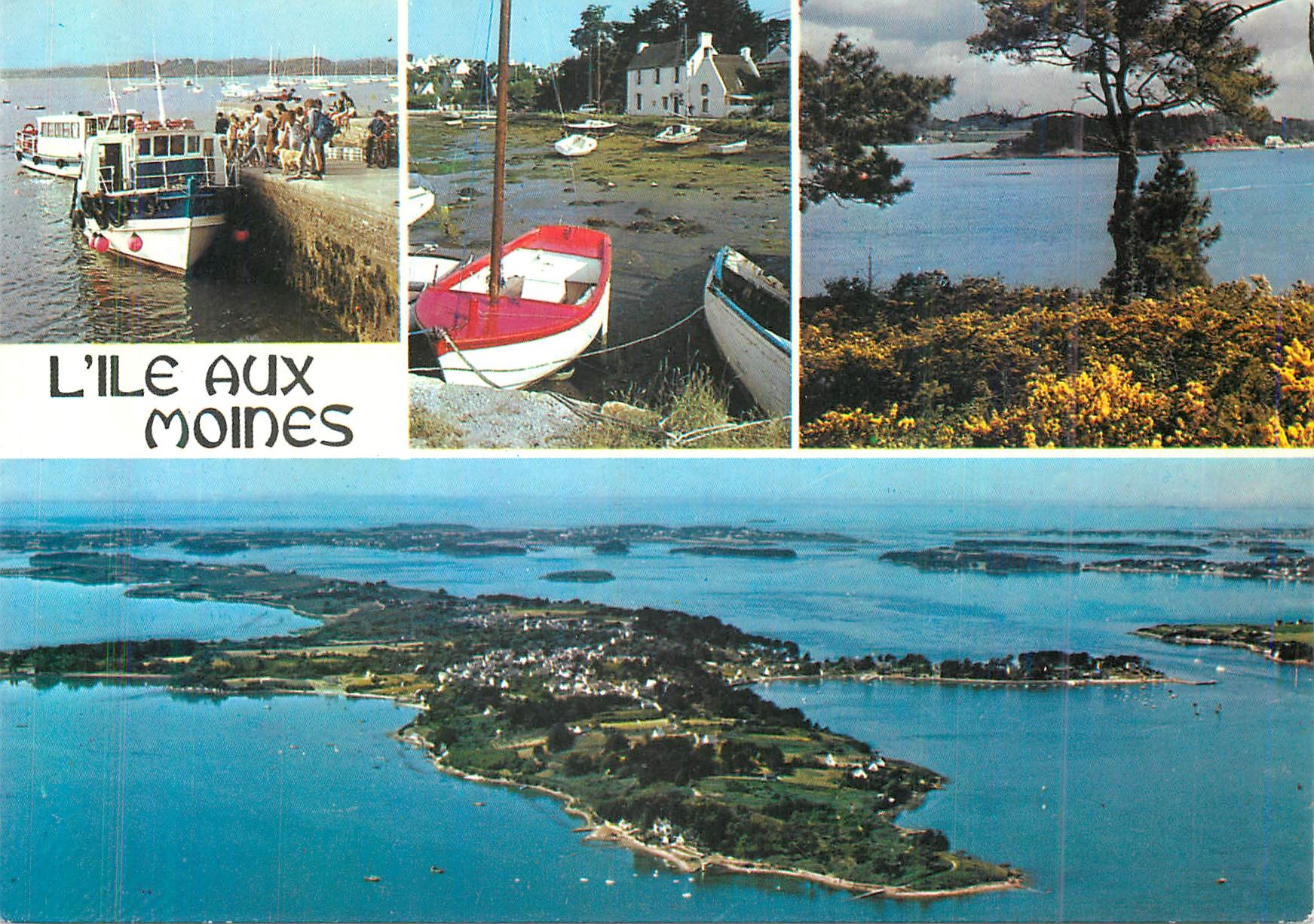 L'Île aux Moines — vue générale et débarcadère — Éditions d'Art JOS, Chateaulin