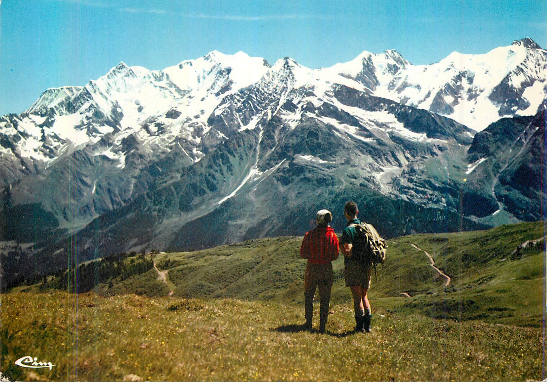 CPM les Alpes Francaises en Couleurs Naturelles Contemplation des Hauts Sommets