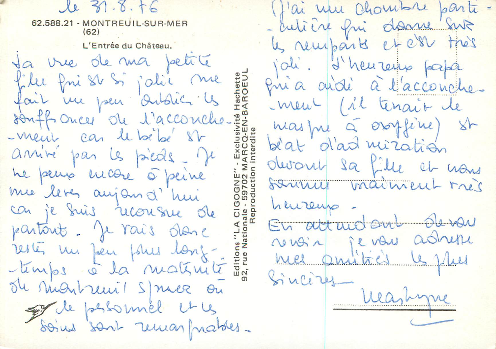 CPM Montreuil sur Mer l'Entree du Chateau — Rückseite