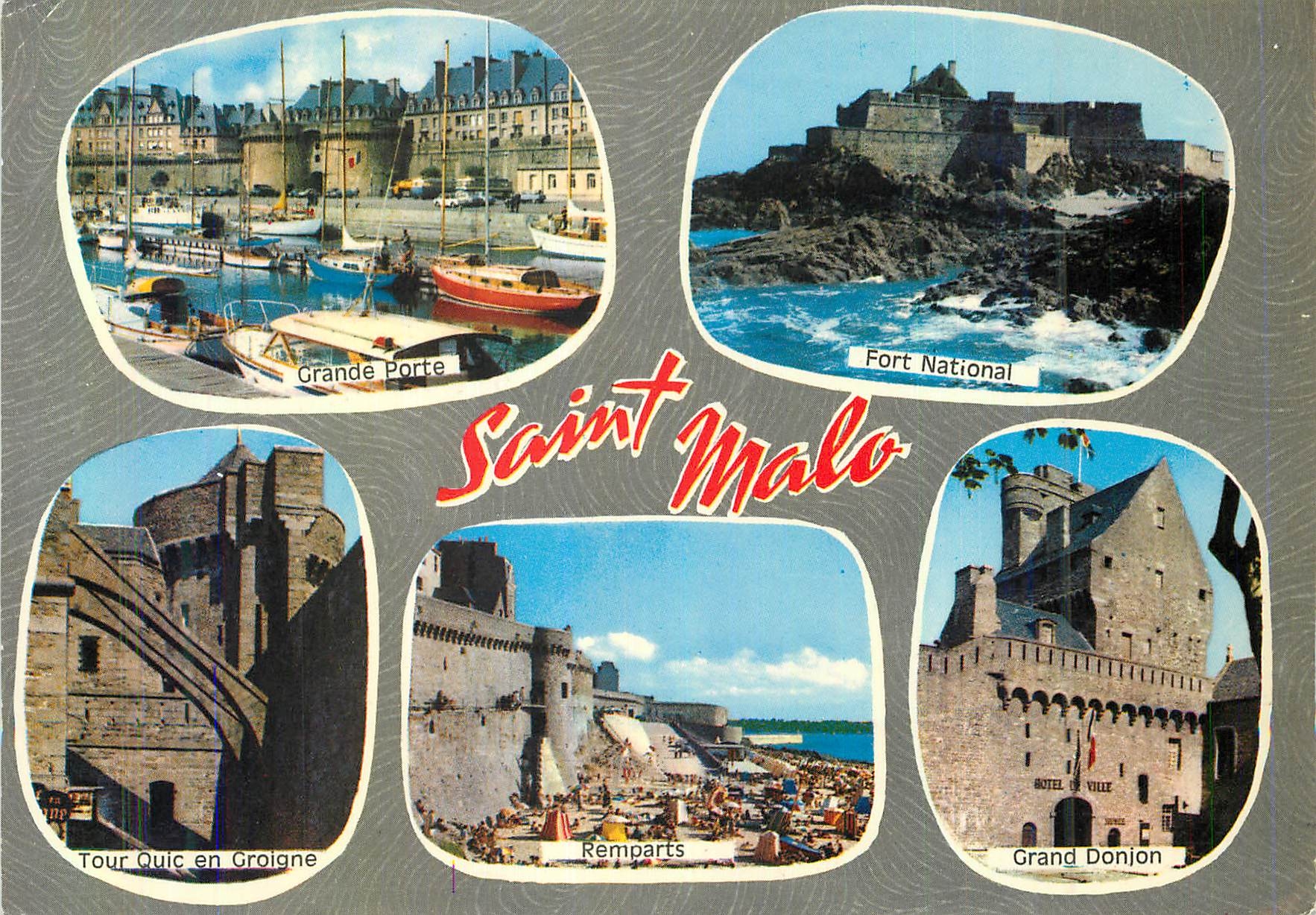 Saint-Malo — Fort National, Grande Porte, Remparts, Tour Quic en Groigne, Grand Donjon — Éditions Archives Françaises