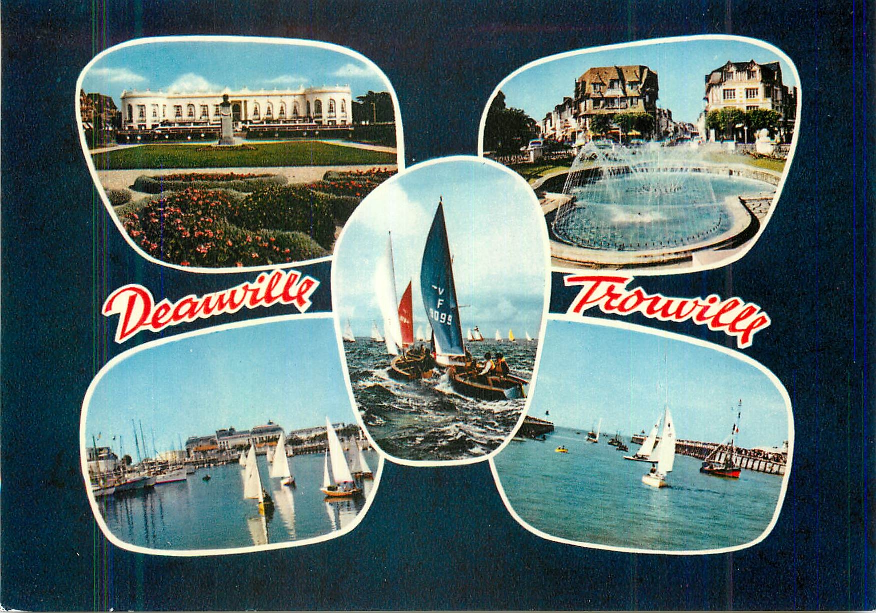 Deauville - Trouville — panoramic view with casino, fountain, yachts and piers — Lumicap 2629