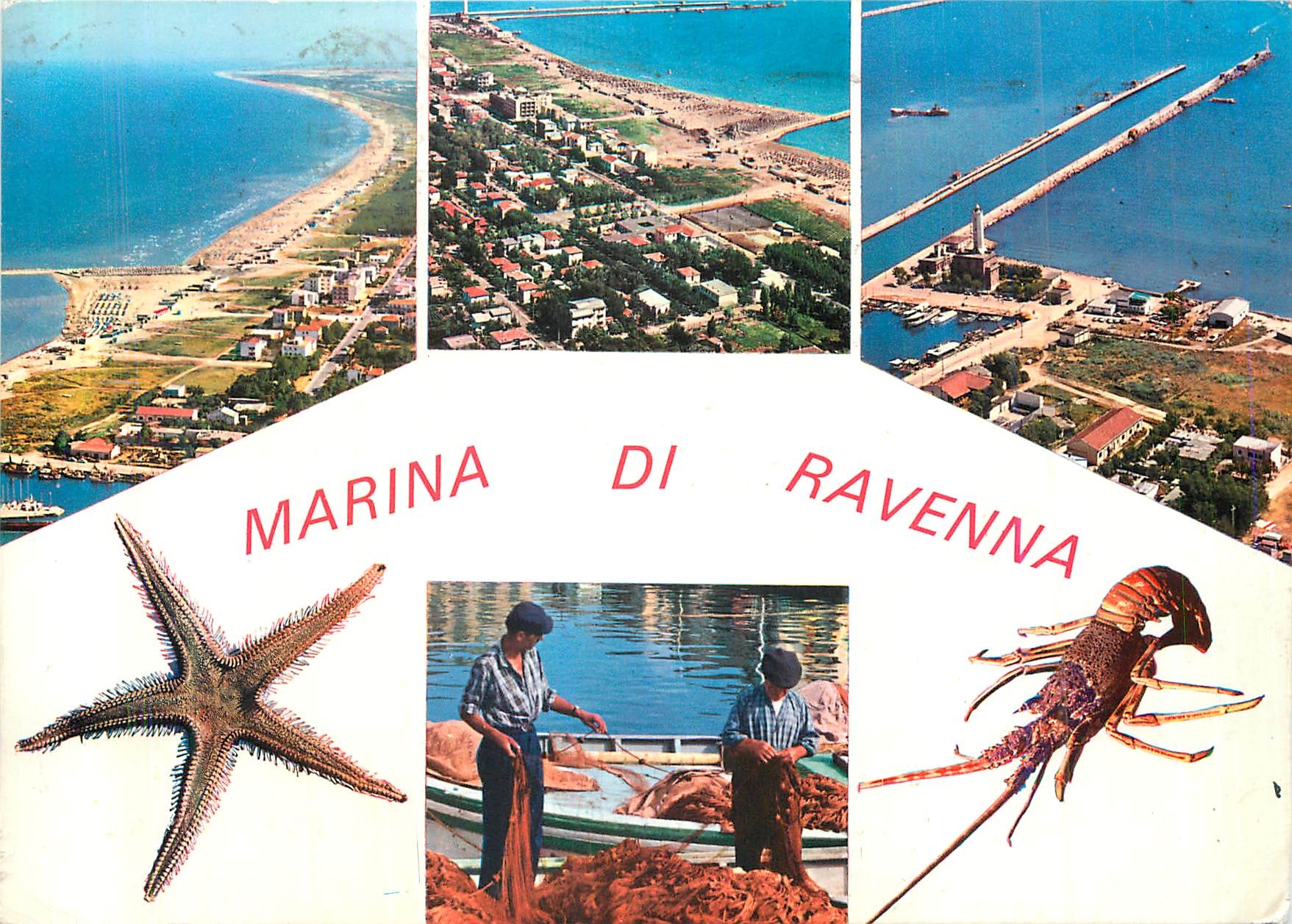 CPM Marina Ravenna Panorama Bacino e Porto Canale Pescatori