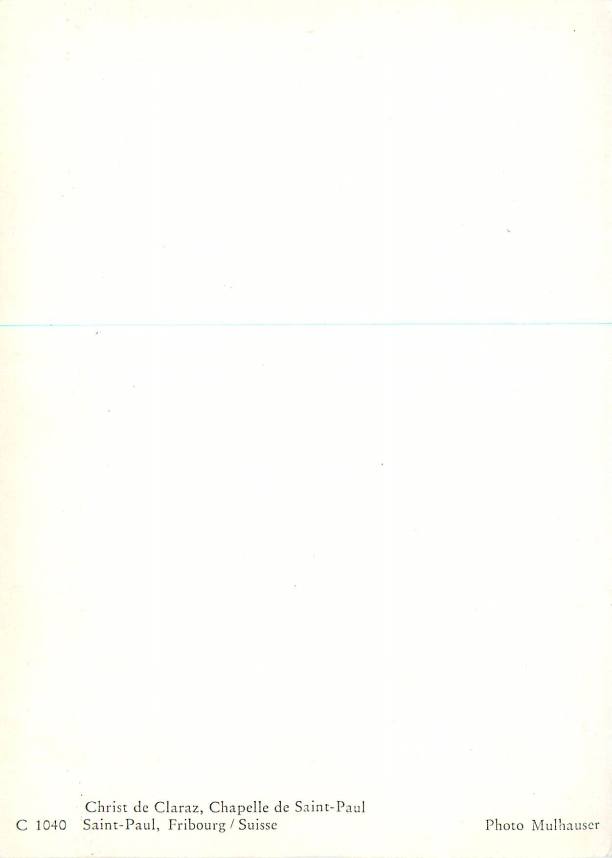 CPM Fribourg Suisse Saint Paul Christ de Claraz — Verso