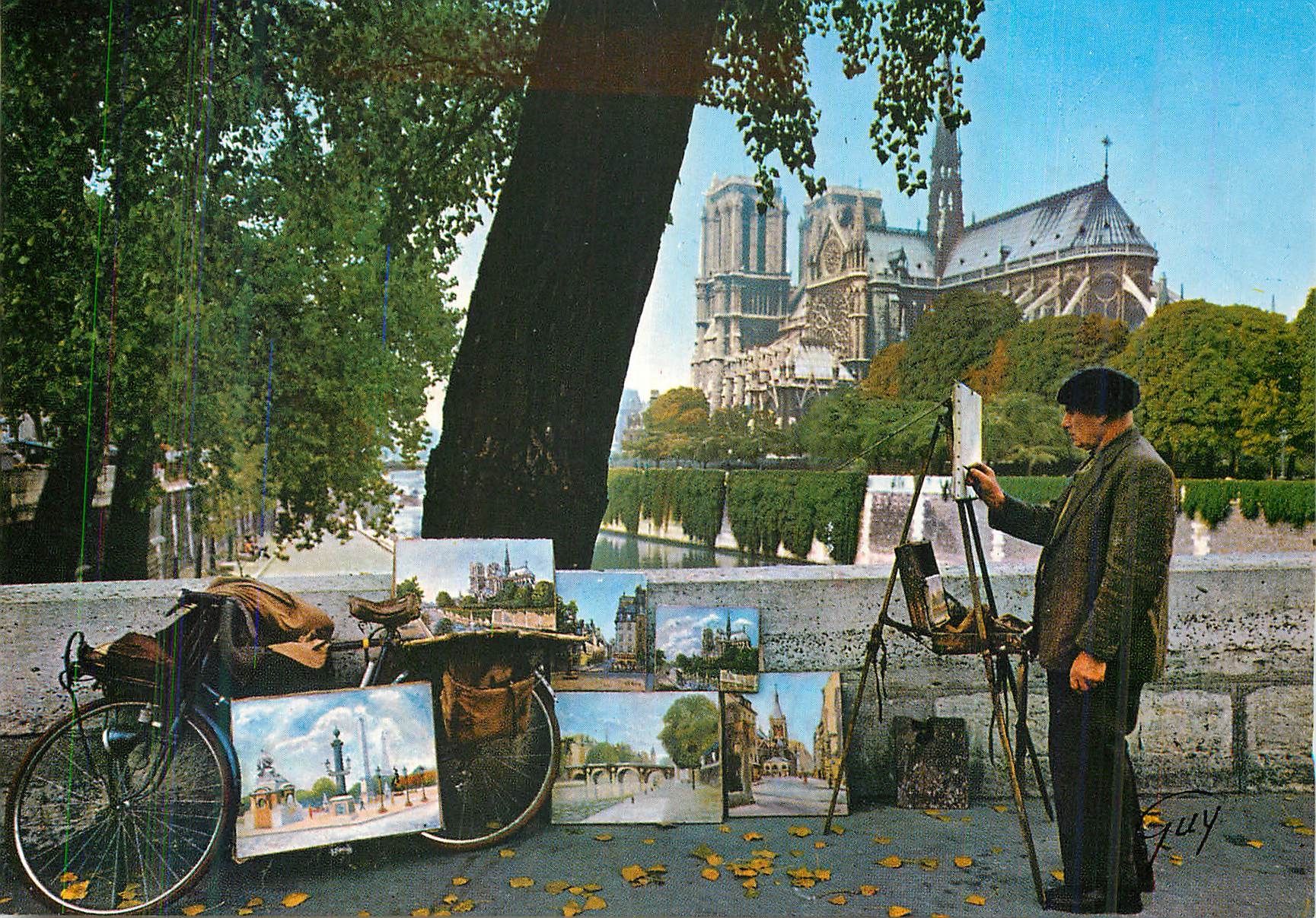 CPM Paris et ses Merveilles Peintre de la Rive Gauche Velo Cycle