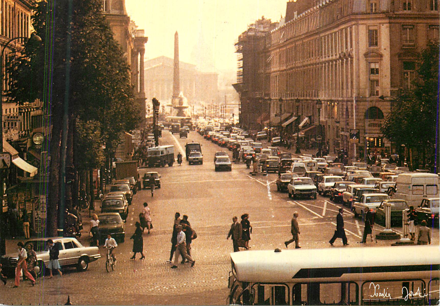 CPM Lumieres et Scenes de Paris la Rue Royale l'obelisque de Louqsor