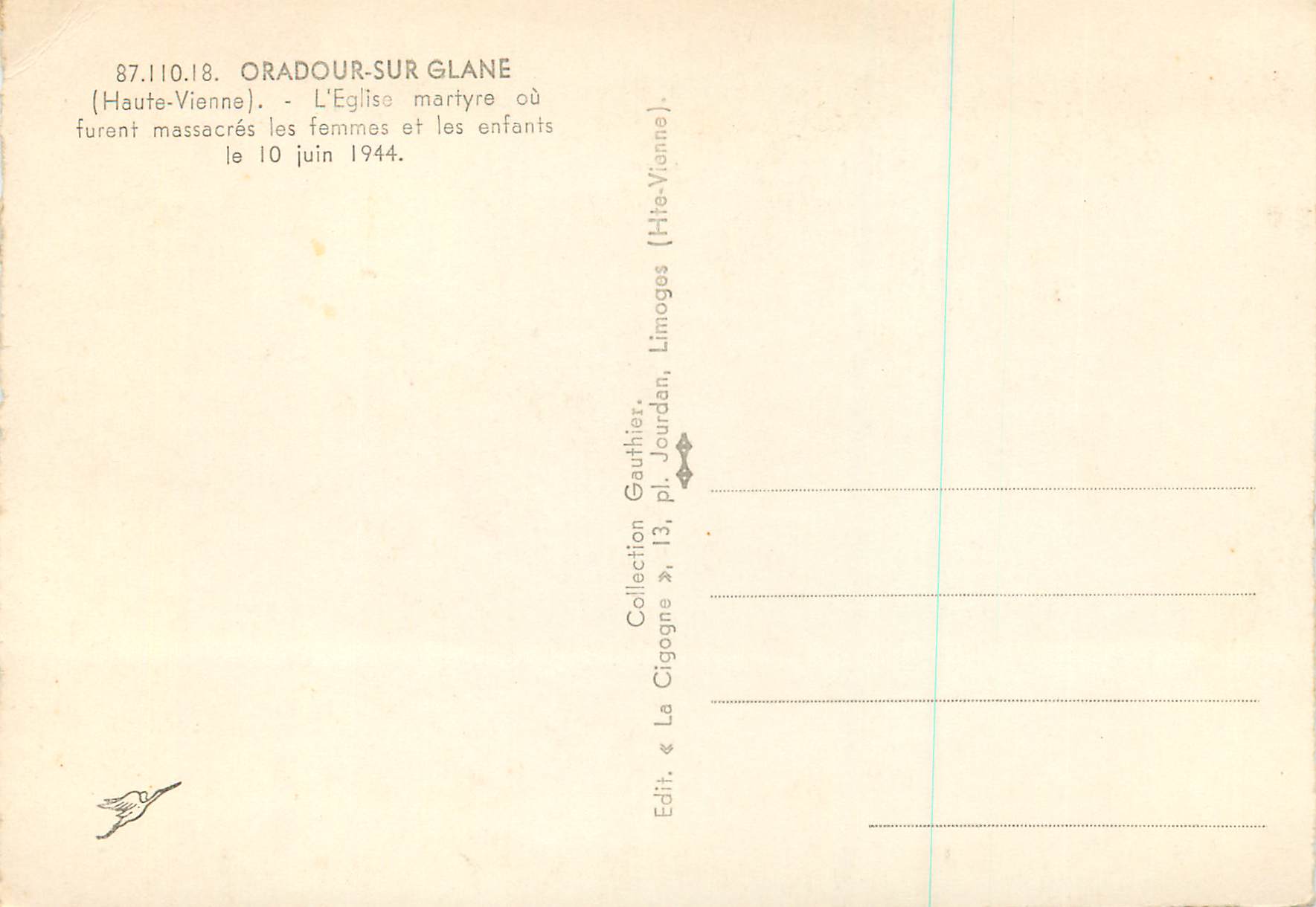 CPM Oradour sur Glane (Haute Vienne) Militaria — Back