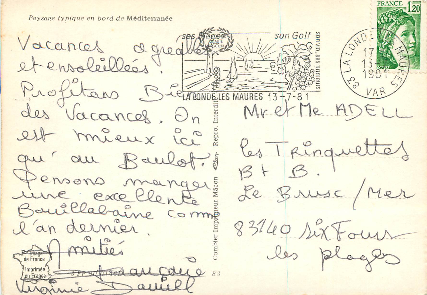 CPM Paysage Typique en Bord de Mediterranee — Verso