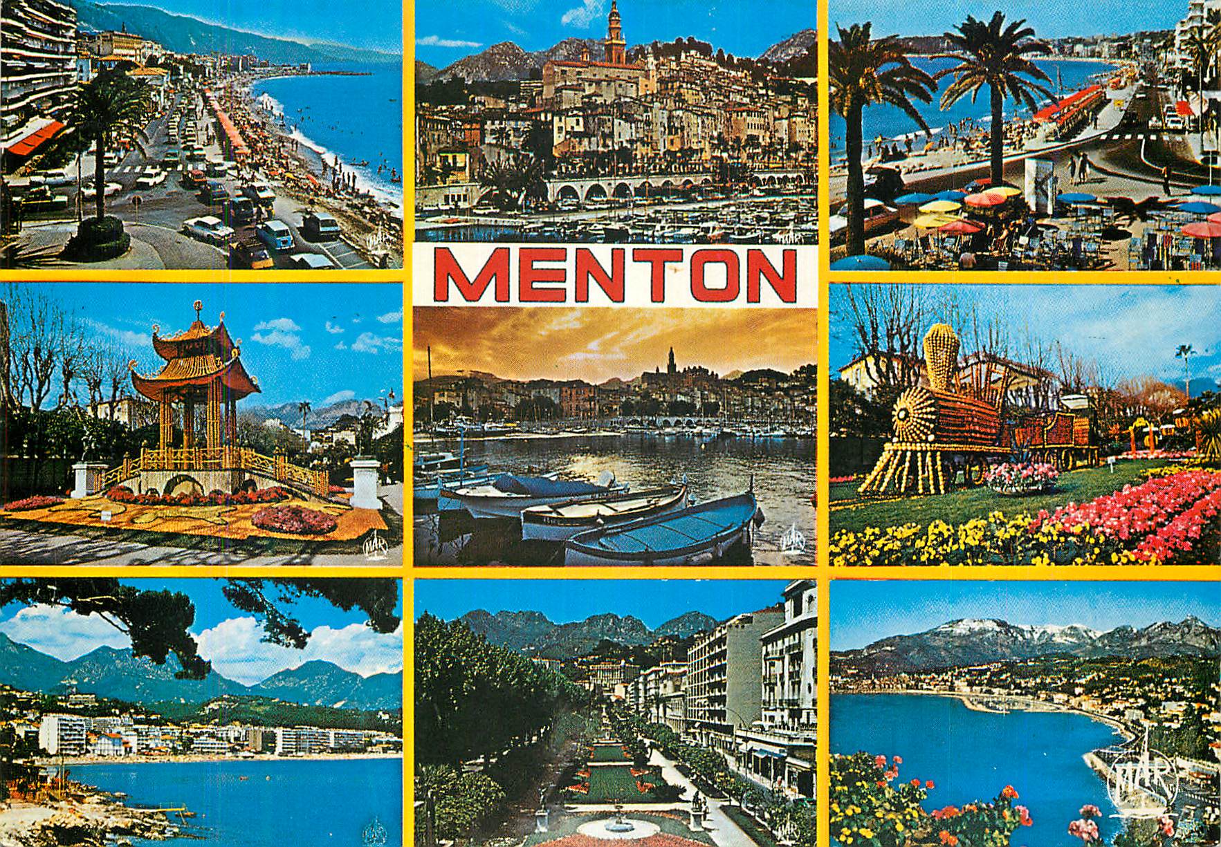 CPM Menton Souvenir de la Cote d'Azur La Perle de France Train