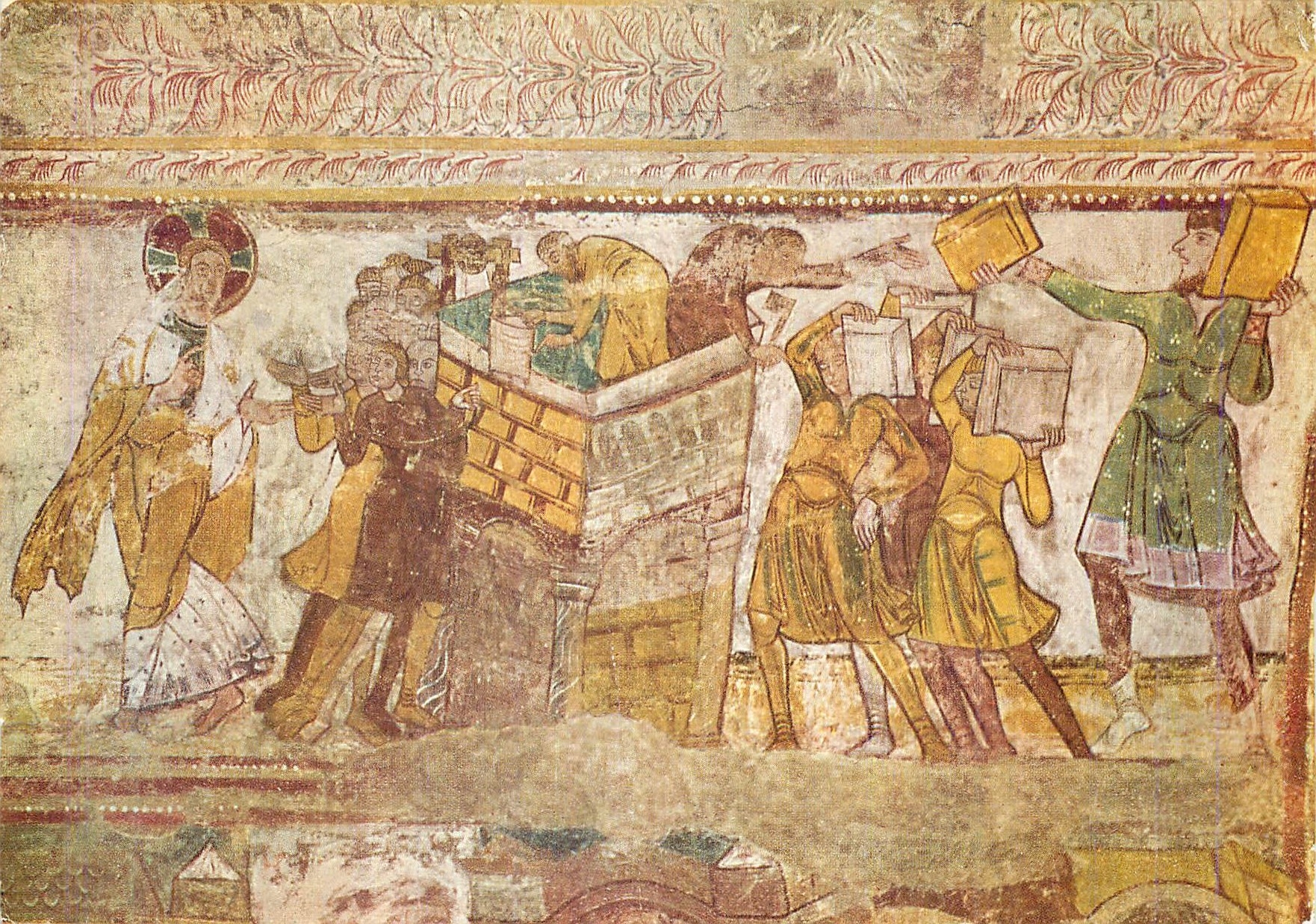 CPM La Tour de Babel Peinture Murale de la Tribune de l'Eglise de Saint Savin aur Cartempe (Vienne)