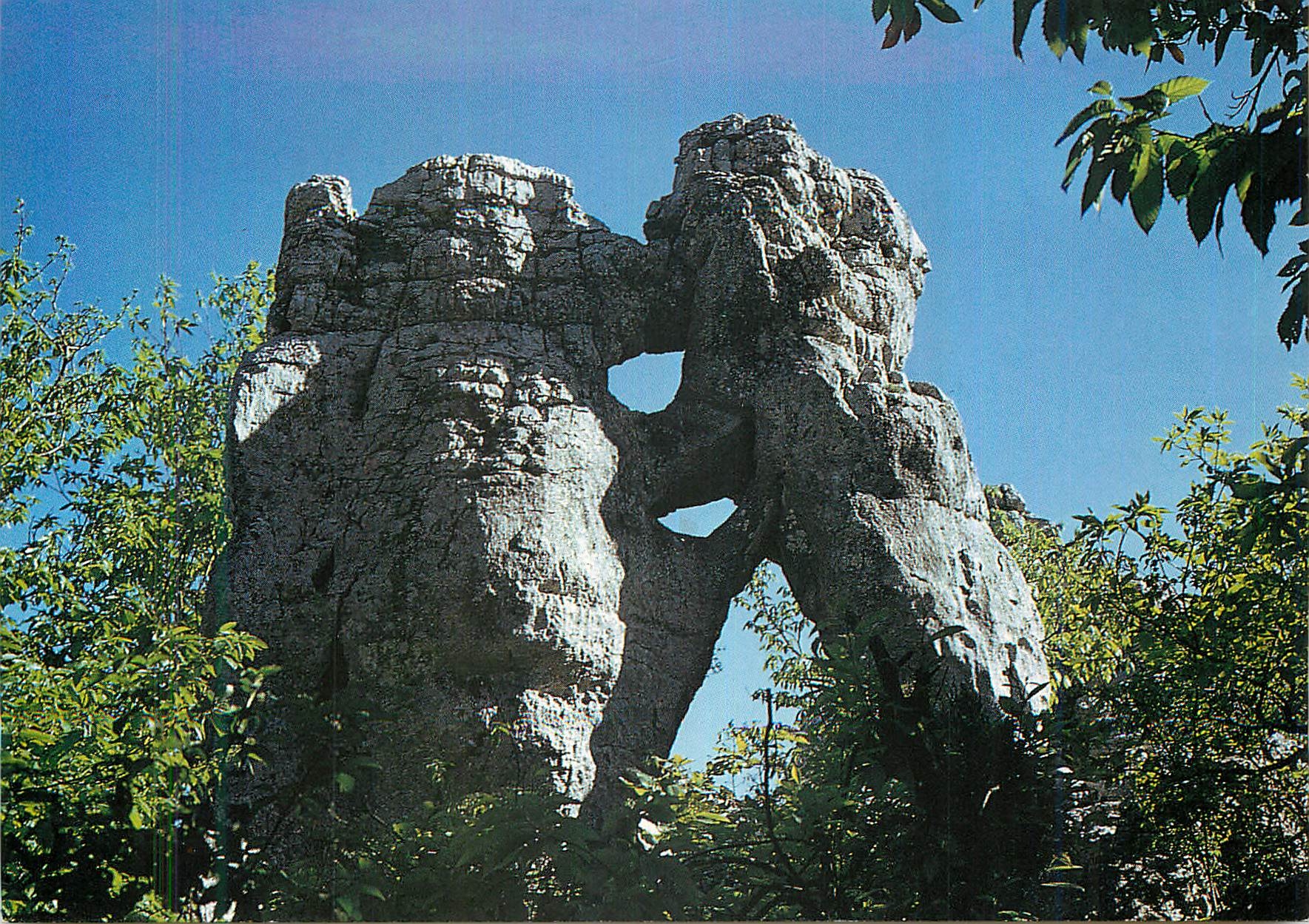Les Vans (Ardèche) — Bois de Paiolive — L'Ours et le Lion — cliché J.C. Roudil