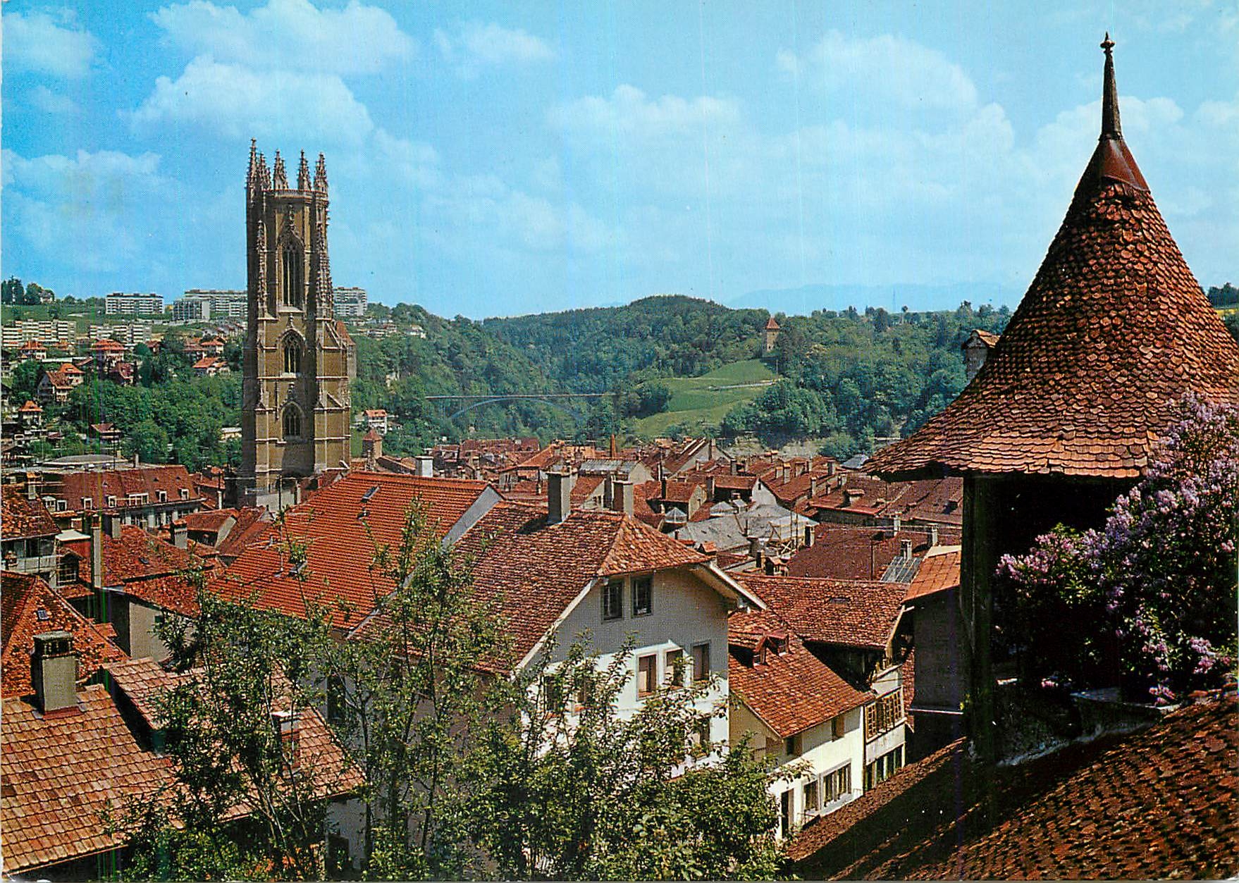 CPM Fribourg Cathedrale et Vue sur la Ville