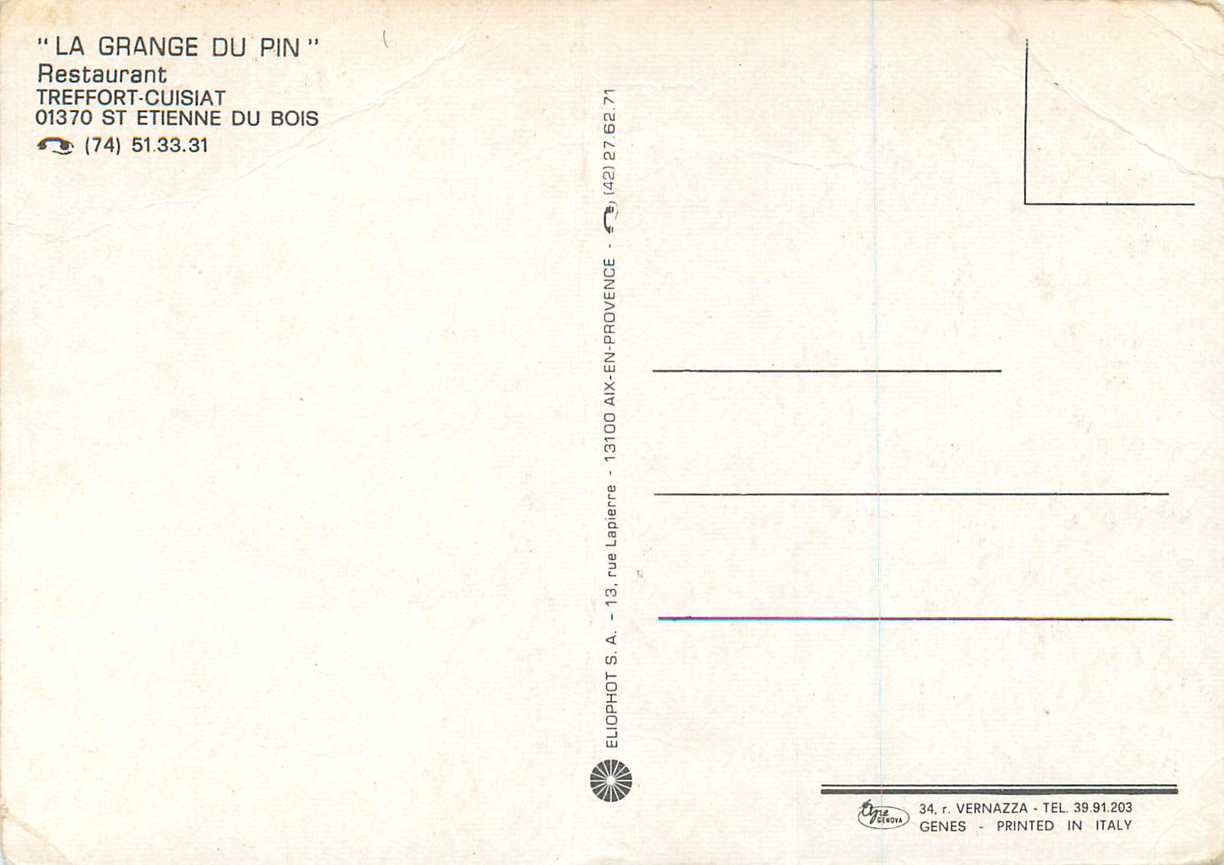 CPM Treffort Cuisiat la Grange du Pin Restaurant — Rückseite