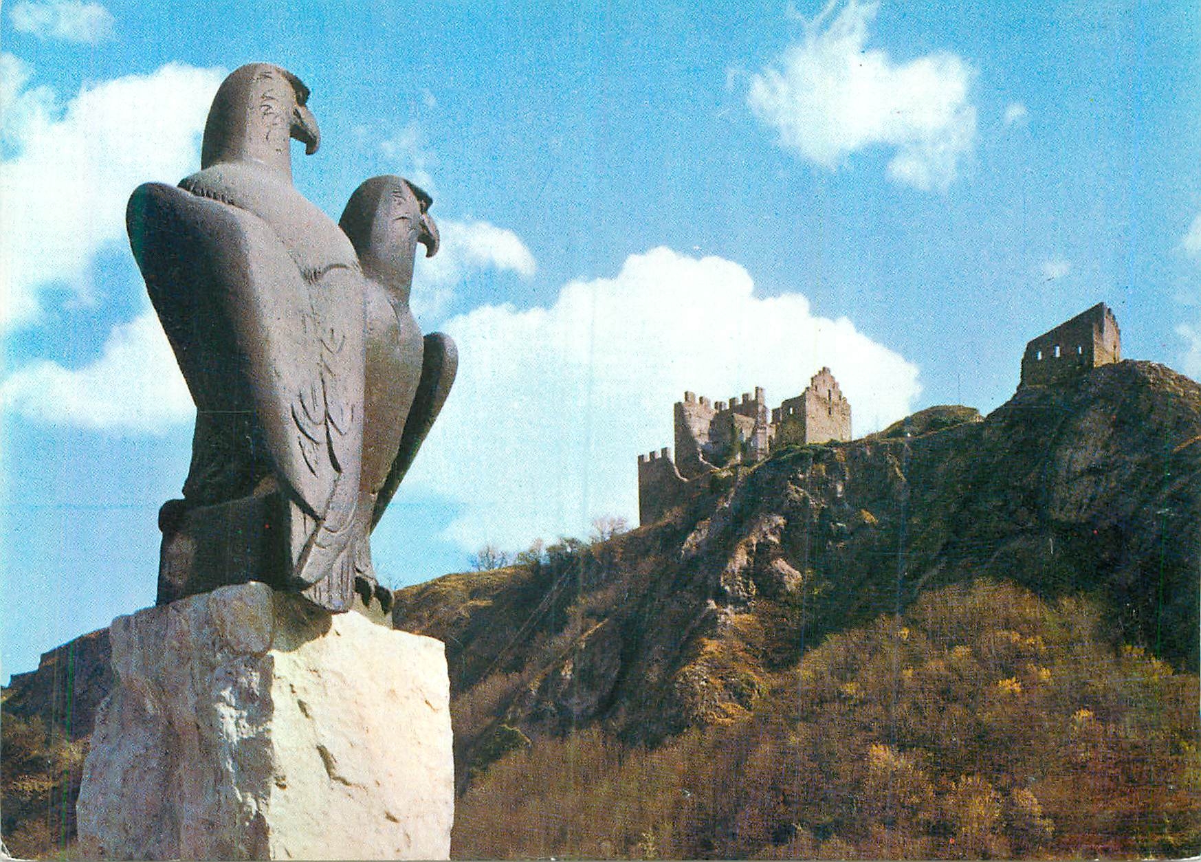 CPM Sion Monument de la Platts et Chateau de Tourbillon