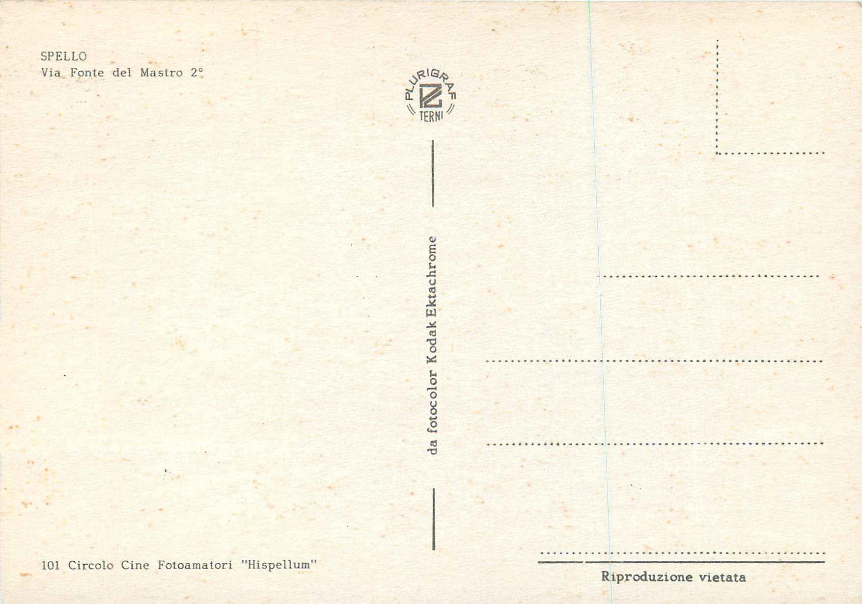 CPM Spello Via Fonte del Mastro — Rückseite