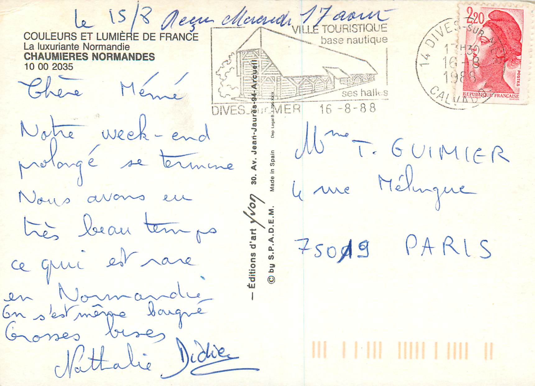 CPM Chaumieres Normandes la Luxuriante Normandie Couleurs et Lumiere de France — Back