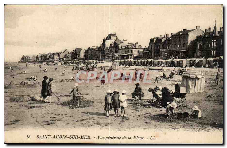 Saint Aubin sur Merc CPA vue generale de la plage