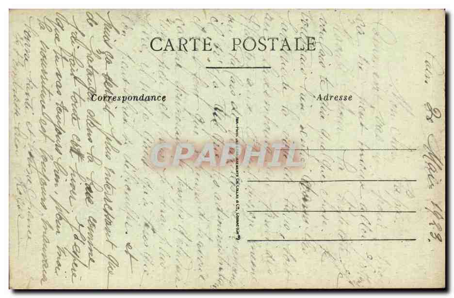 Caen CPA Vue generale prise du lycee — Verso