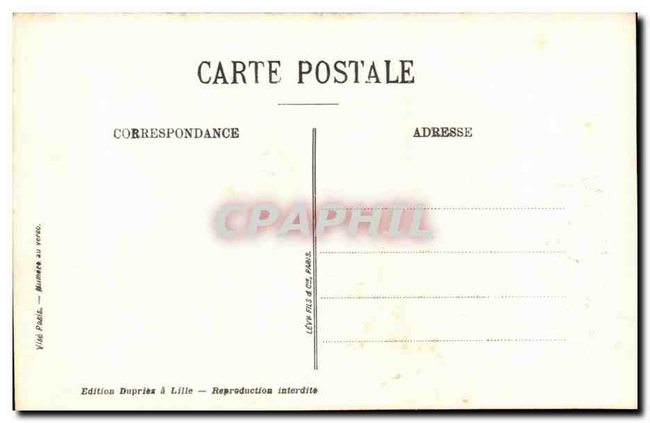 Lille CPA Explosion du 12 janvier 1915 rue de Ronchin — Back