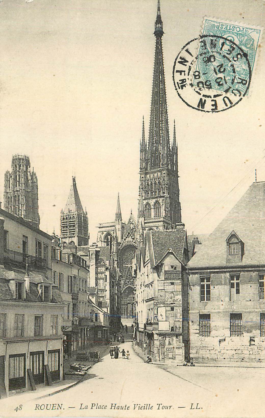 CPA Rouen la Place Haute Vieille Tour