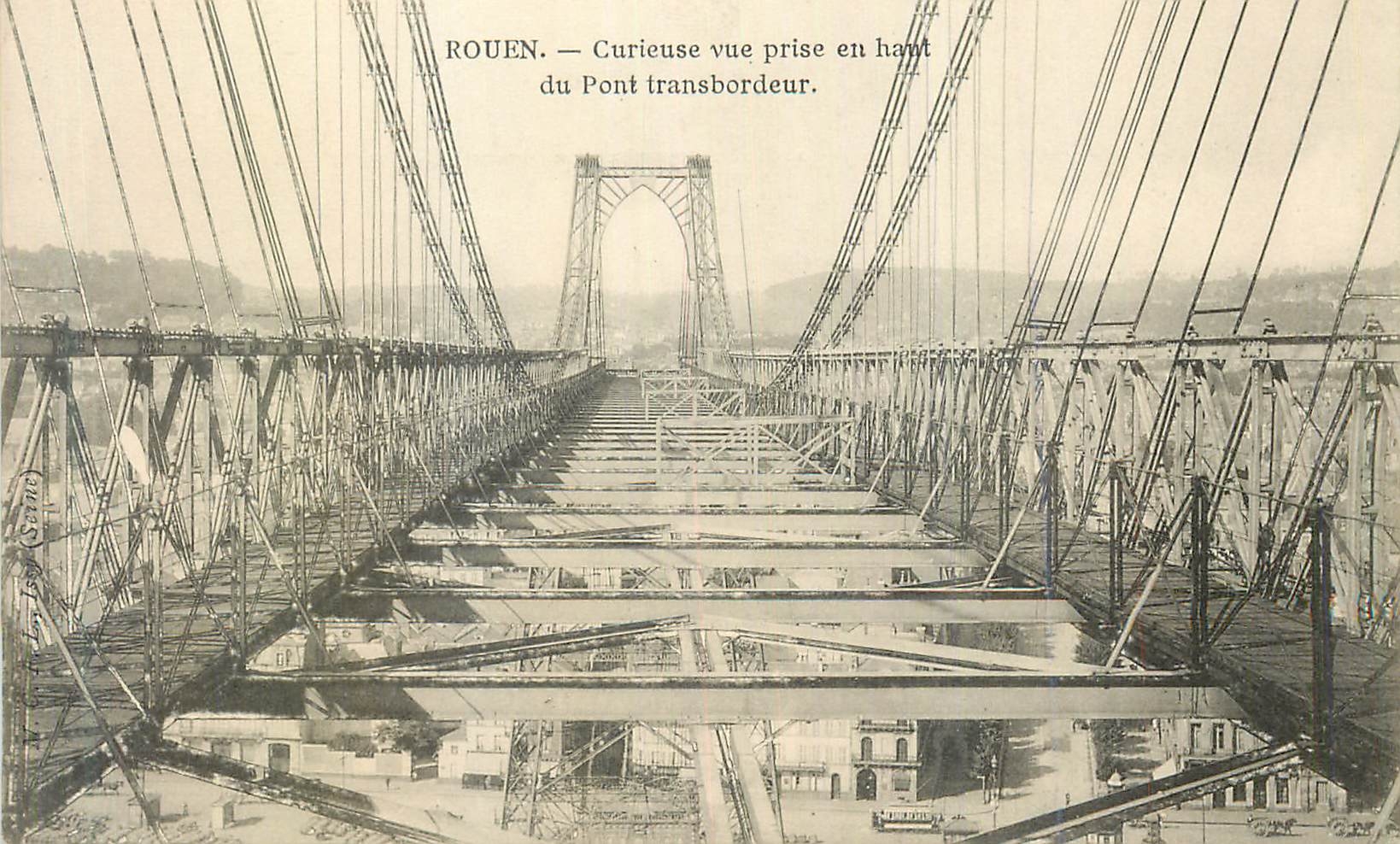 CPA Rouen Curieuse Vue Prise en Haut du Pont Transbordeur