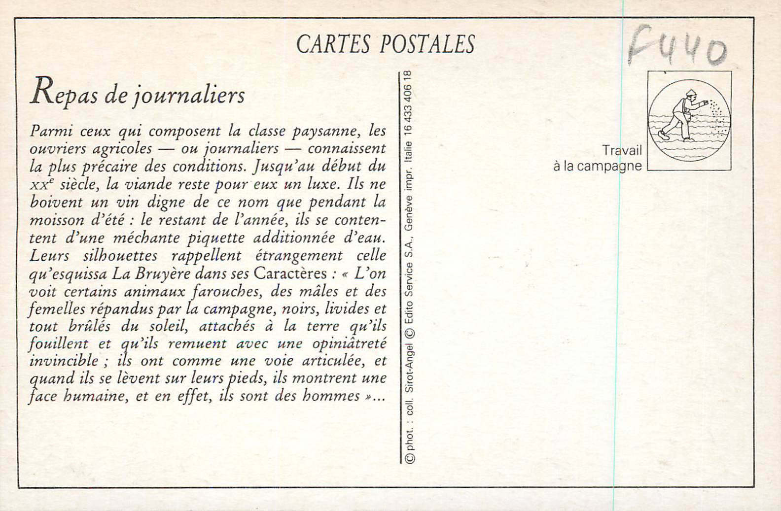 REPRO Repas de Journaliers — Verso