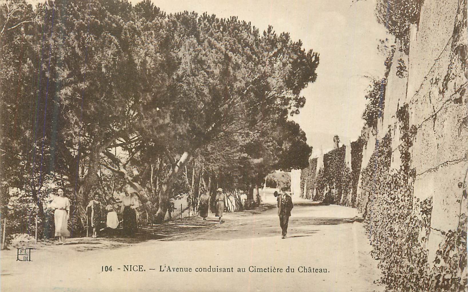CPA Nice l'Avenue Conduisant au Cimetiere du Chateau