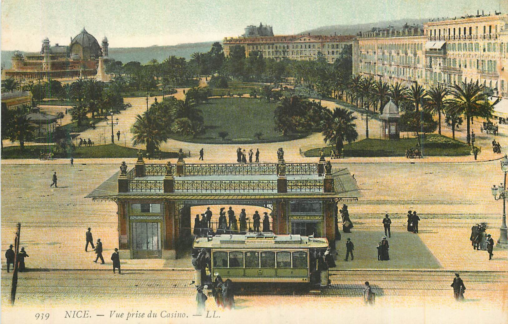 CPA Nice Vue prise du Casino Tramway
