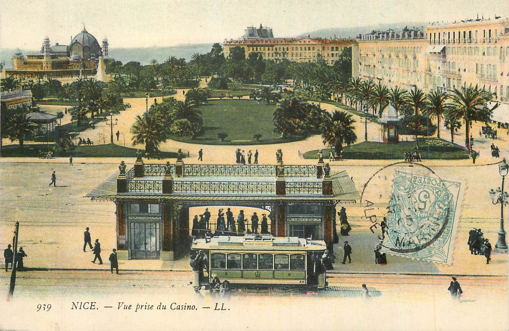 CPA Nice Vue prise du Casino Tramway