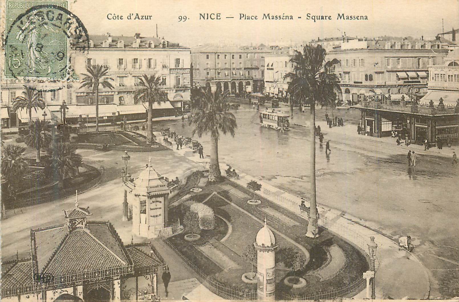 CPA Nice Place Massena Square Massena Cote d'Azur Tramway