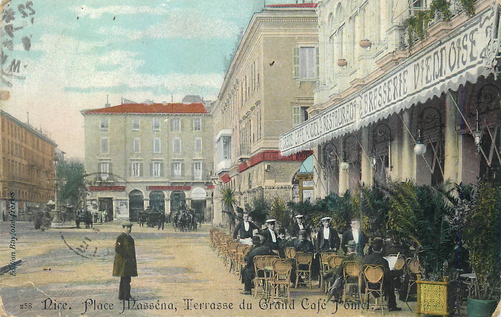 CPA Nice Place Massena Terrasse du Grand Cafe