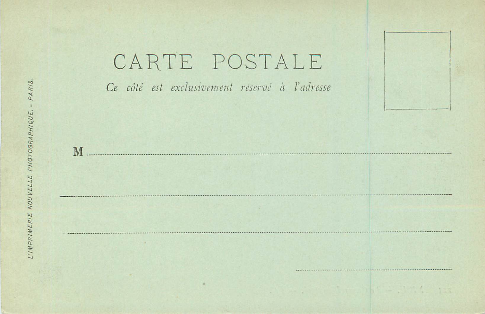 CPA Nice le Casino Municipal — Rückseite
