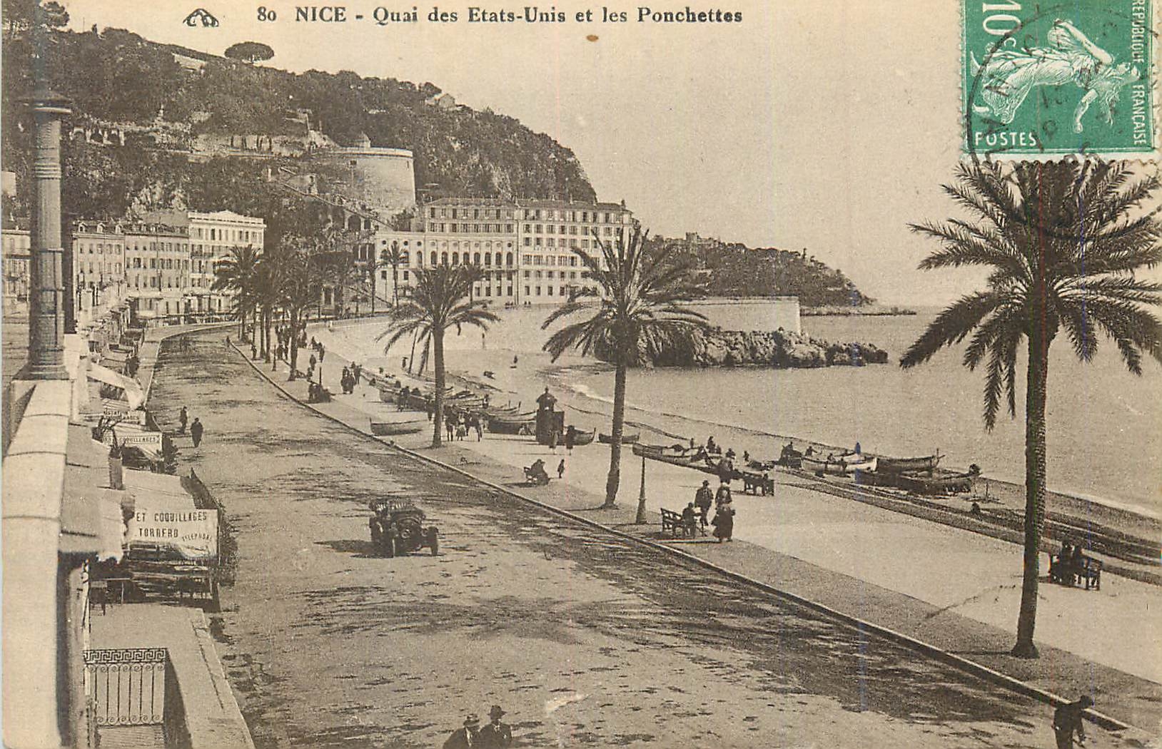 CPA Nice Quai des Etats Unis et les Ponchettes