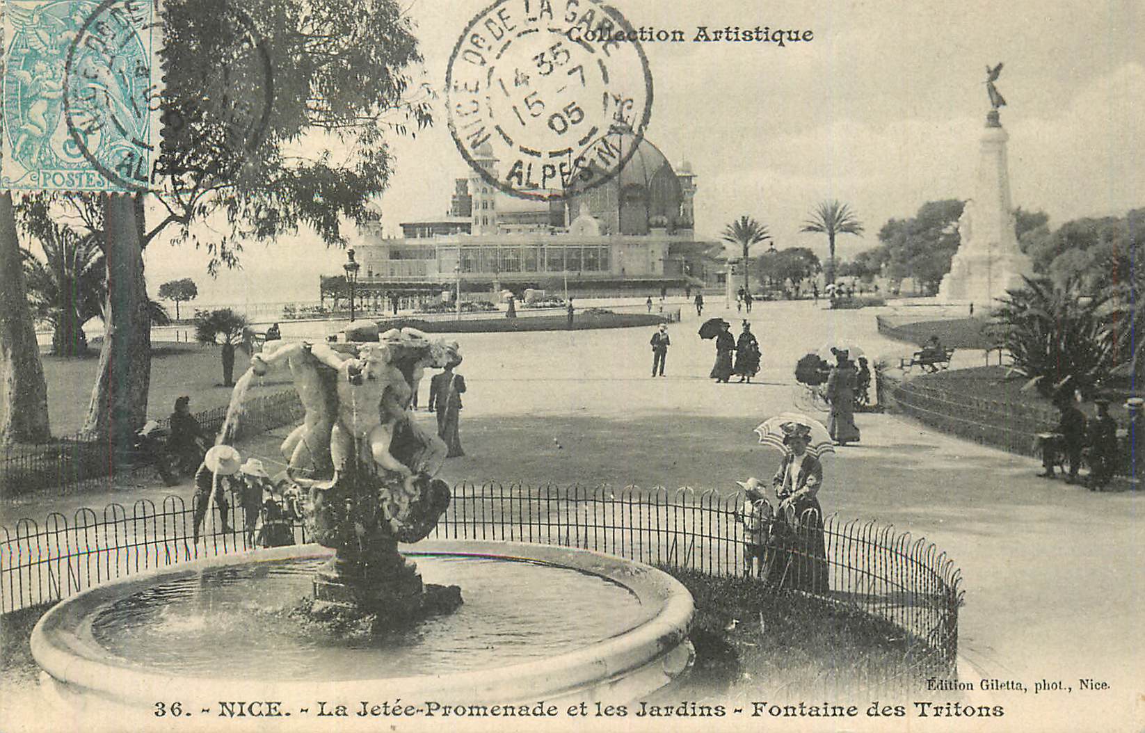 CPA Nice la Jetee Promenade et les Jardins Fontaine des Tritons