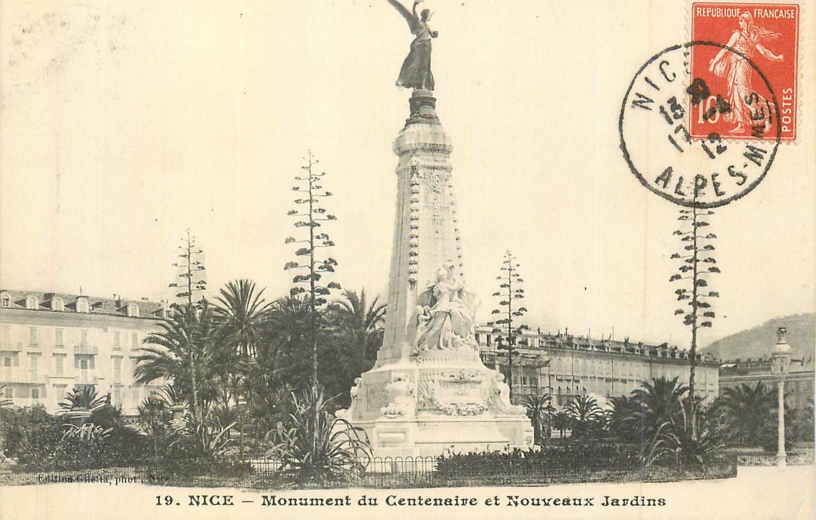 CPA Nice Monument du Centenaire et Nouveaux Jardins