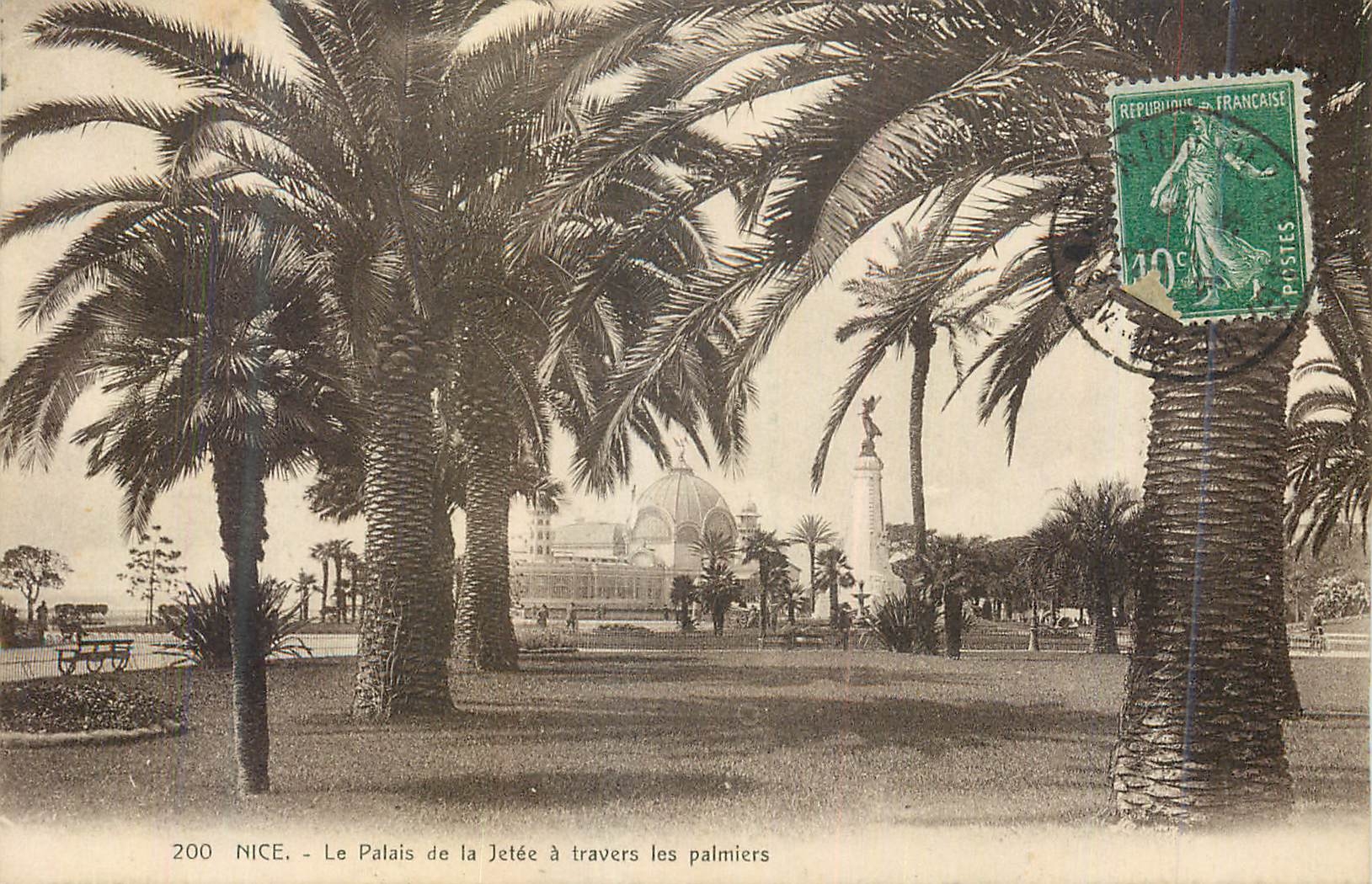 CPA Nice le Palais de la Jetee a Travers les Palmiers