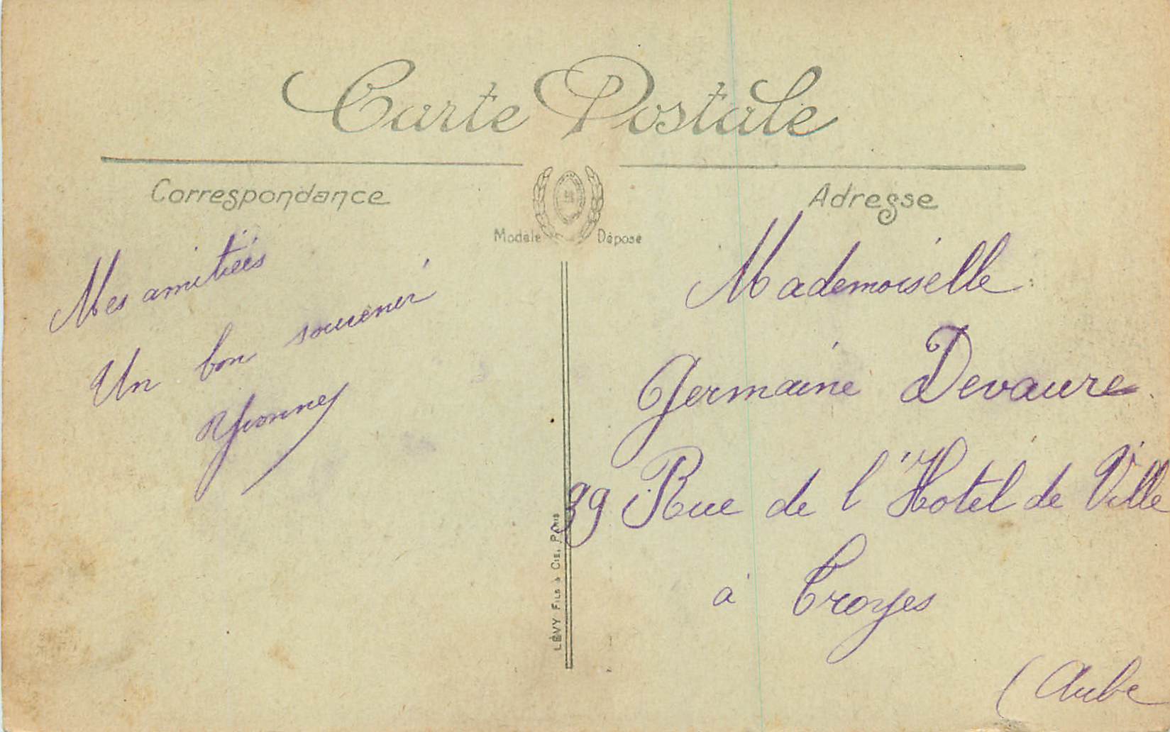 CPA Nice les Jardins et la Jetee Promenade — Rückseite
