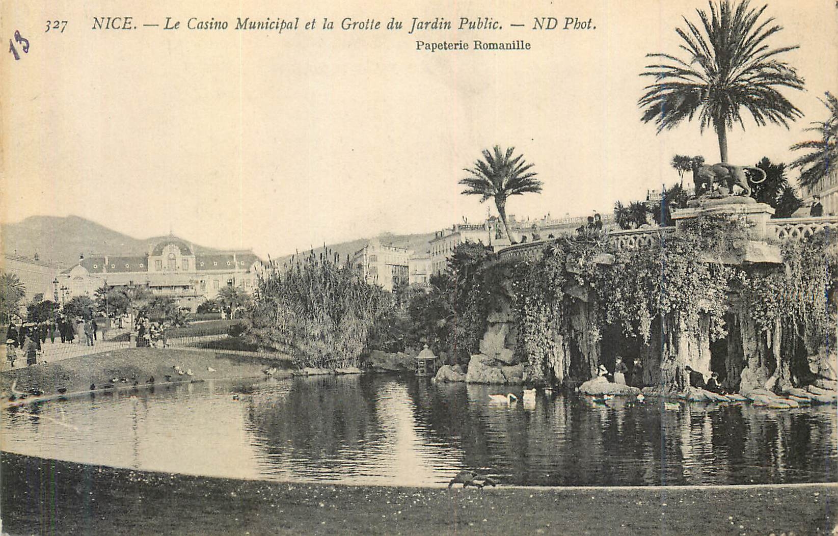 CPA Nice le Casino Municipal et la Grotte du Jardin Public