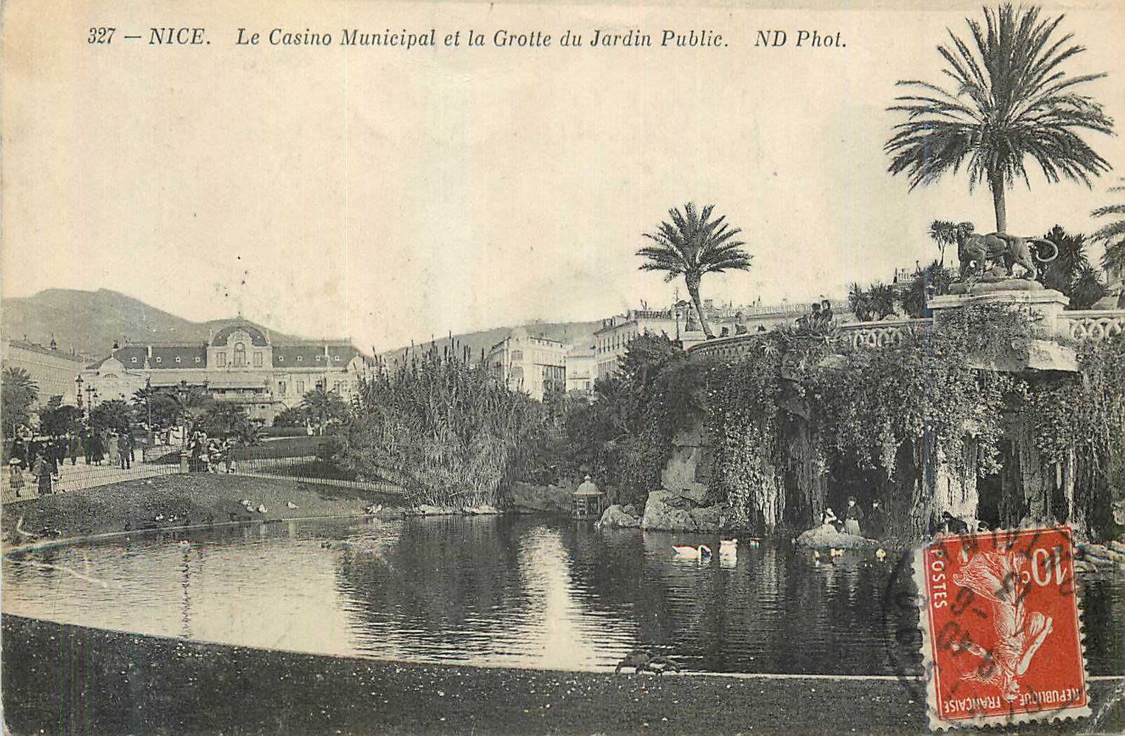 CPA Nice le Casino Municipal et la Grotte du Jardin Public