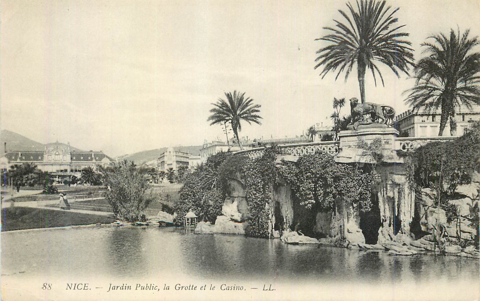 CPA Nice Jardin Public la Grotte et le Casino