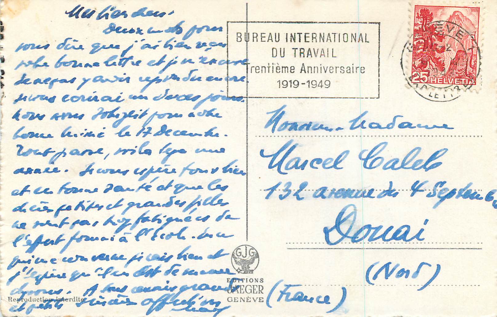 CPM Geneve Illunination de la Rade et de la Ville — Verso