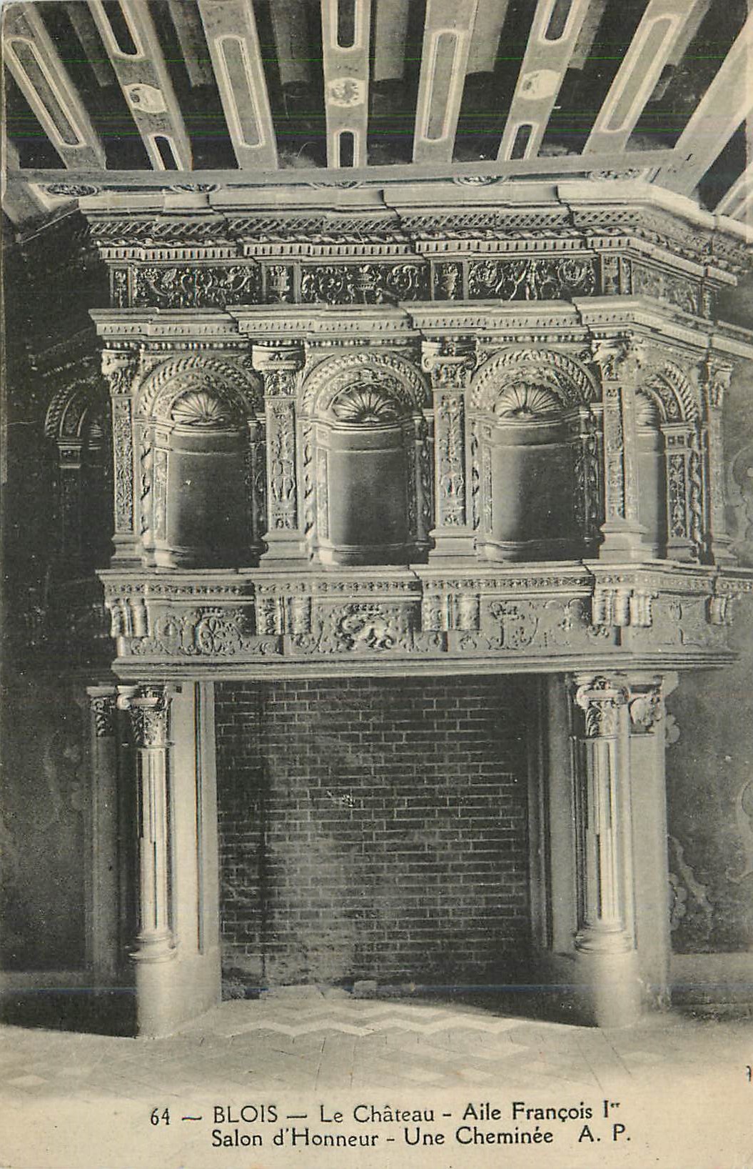 CPA Blois le Chateau Aile Francois 1er Salon d'Honneur une Cheminee