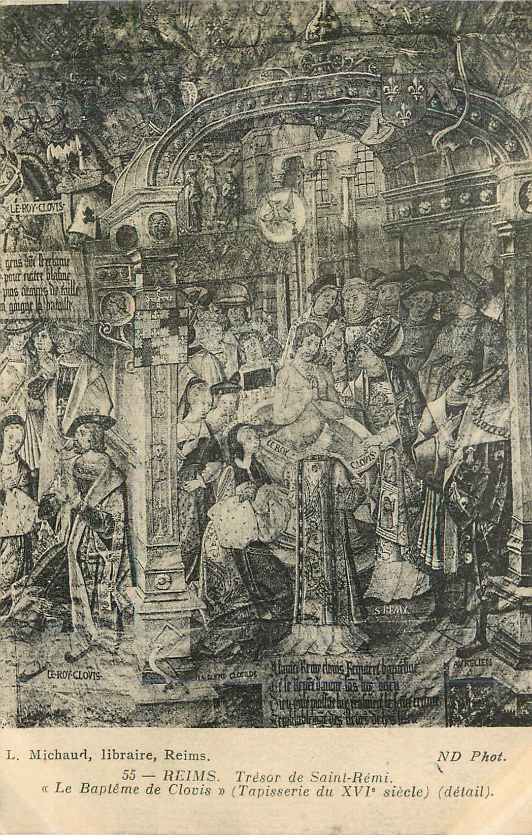 Le Baptême de Clovis — détail — L. Michaud, libraire, Reims, n°55