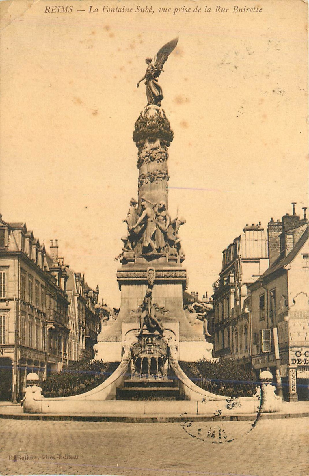 CPA Reims Fontaine Sube Vue Prise de la Rue Buirelle