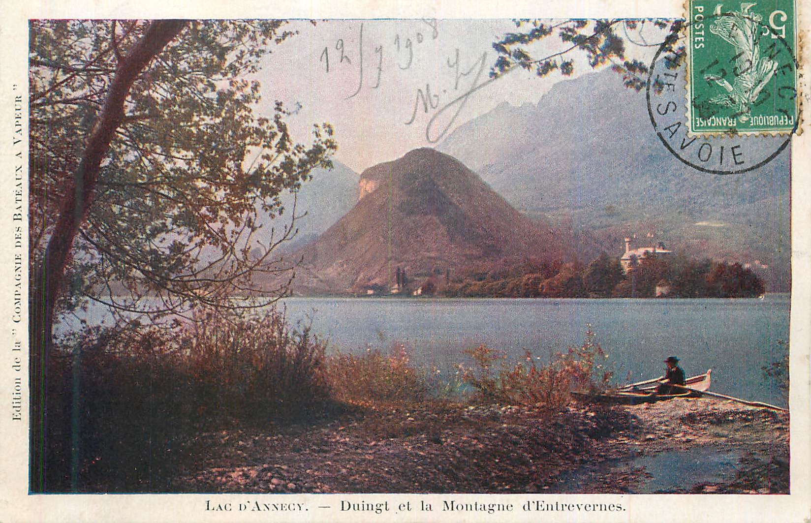 CPA Lac d'Annecy Duingt et la Montagne d'Entrevernes