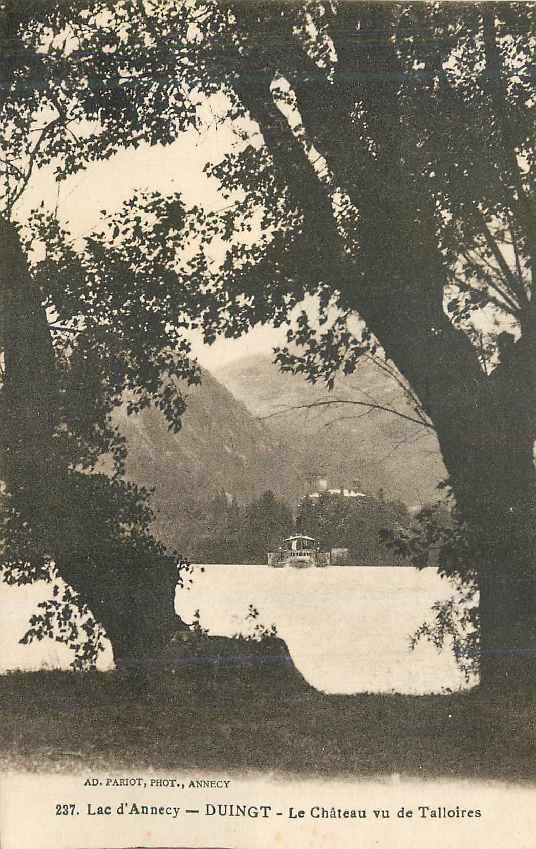 Lac d'Annecy — Le Château vu de Talloires — AD. PARIOT, PHOT., ANNÉCY, n°237