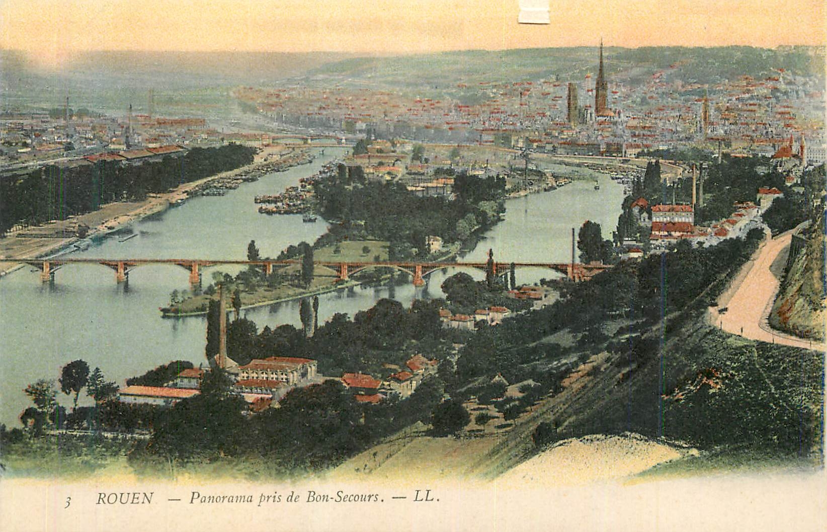 CPA Rouen Panorama pris de Bon Secours