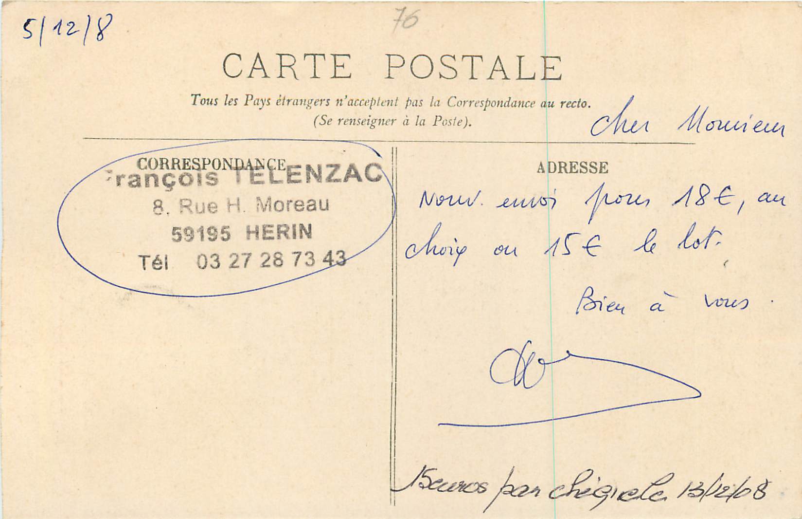 CPA Rouen Panorama pris de Bon Secours — Verso
