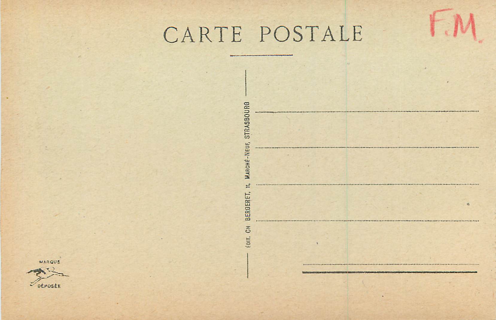 CPA Mulhouse La Poste et le Nouveau Bassin — Rückseite