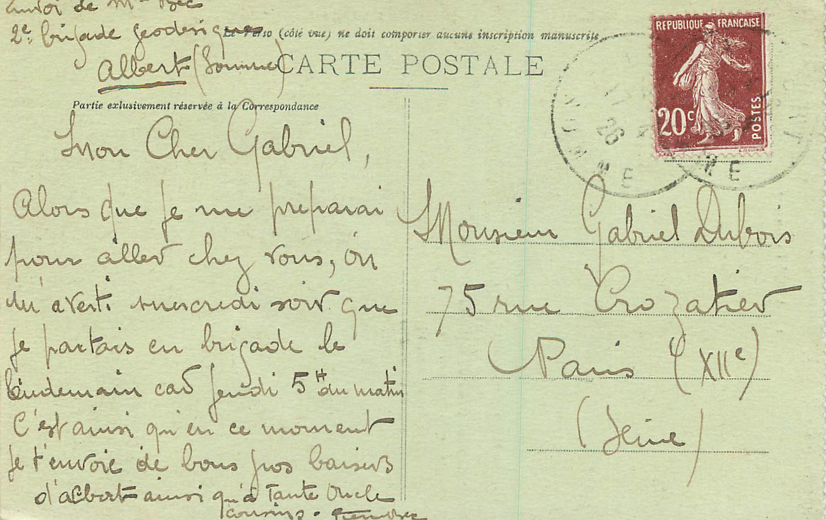 CPA Albert (Somme) Monseigneur Godin et la Magnifique Basilique de N D de Brebieres — Back